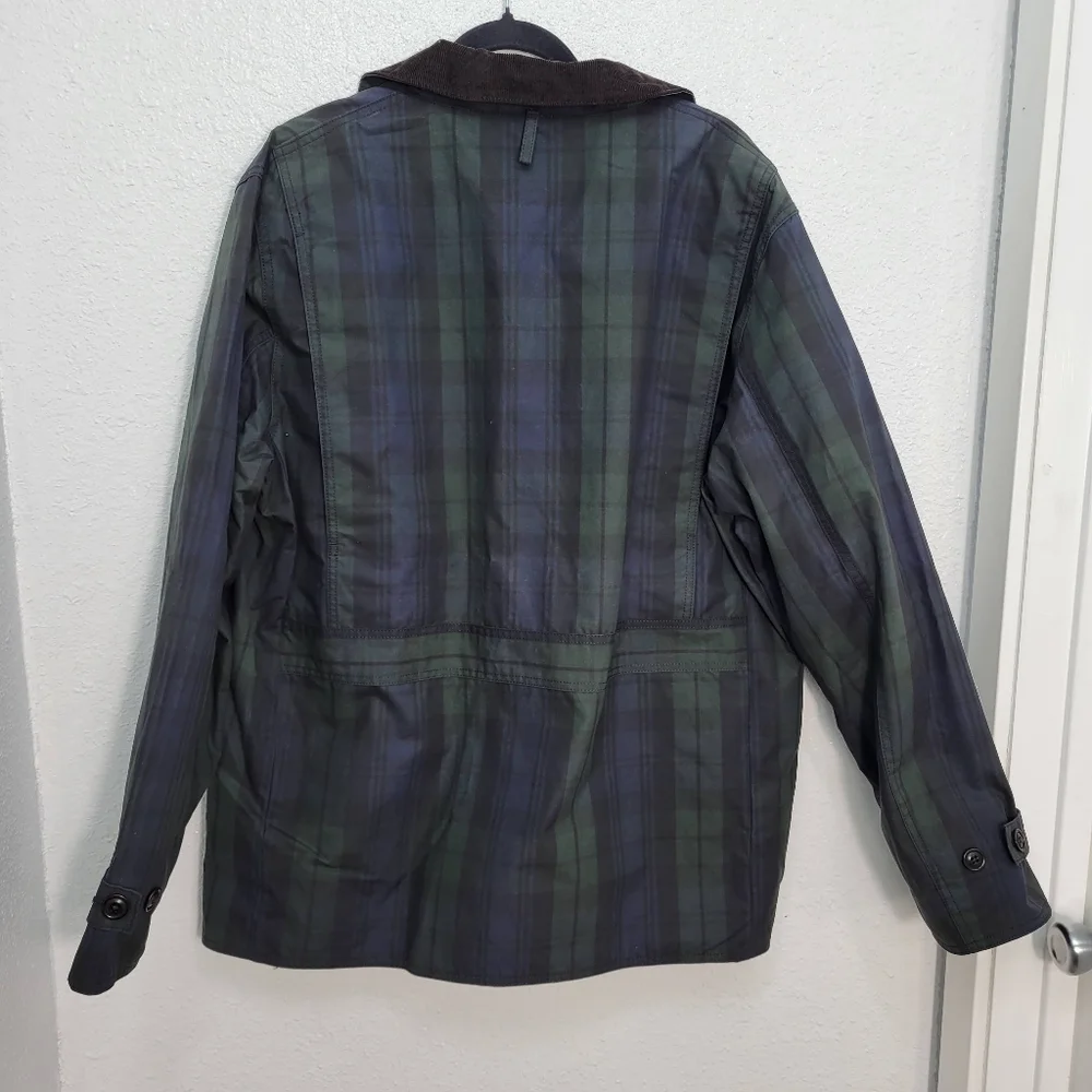J Crew Waxed 1983 Barn Jacket CB613 Size L NWT Plaid Waterproof